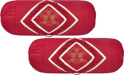 MAHALUXMI COLLECTION Cotton Bolsters Cover(Pack of 2, 80 cm*40 cm, Maroon)