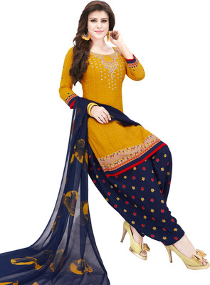 Fashion Valley Crepe Printed Salwar Suit Material(Unstitched)
