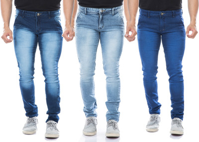 Moudlin Slim Men Multicolor Jeans(Pack of 3)