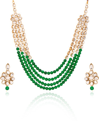 CATALYST Crystal Gold-plated White, Green Jewellery Set(Pack of 1)