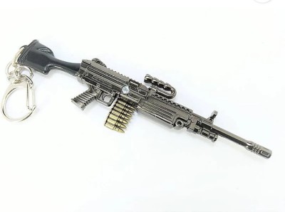 BORING PUBG Real 3D Metal Body Gun - M249 Model 175mm locking Carabiner Key Chain