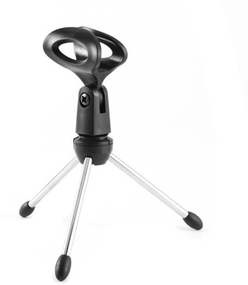 

KLUZIE Universal Clamp Sound Broadcasting Recording Mic Mini Tripod Mount Desktop Microphone Clip Holder Stand(Black, Steel)
