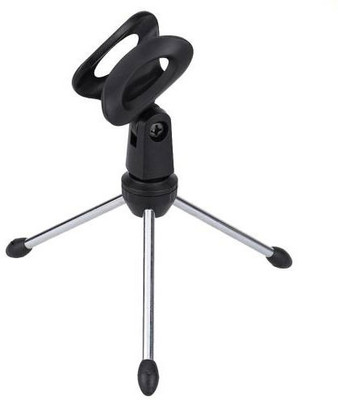 

KLUZIE Adjustable Mic Tripod Mount Desktop Table Microphone Clip Holder Stand(Black, Steel)