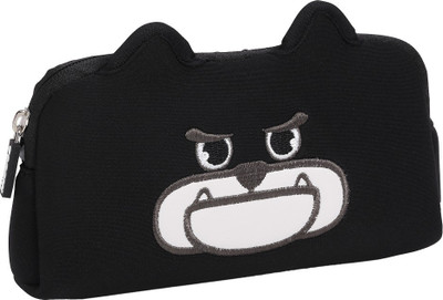 smily kiddos 1 angry dog Art Polyester Pencil Box(Set of 1, Black)