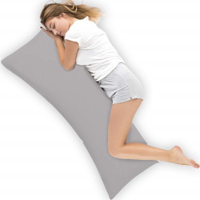 Angel Mommy Microfibre Solid Body Pillow Pack of 1(Grey)