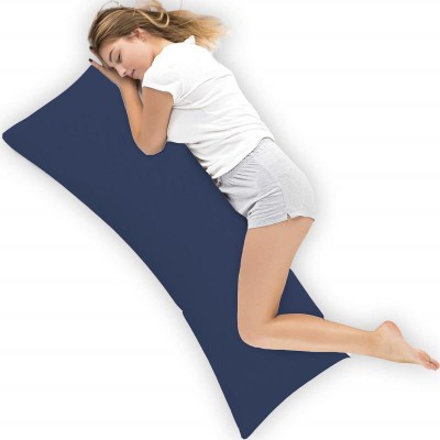 Angel Mommy Microfibre Solid Body Pillow Pack of 1(Dark Blue)