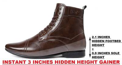 Riffway Men's 3.5 Inch Hidden Height Increasing Casual Lace-ups Boots Boots For Men