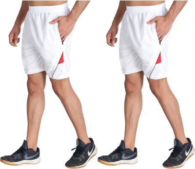 M.R.D. Color Block Men White Sports Shorts