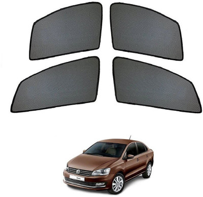 AuTO ADDiCT Side Window Sun Shade For Volkswagen Vento(Black)