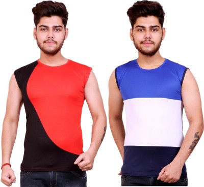 Celebrino Colorblock Men Round Neck Multicolor T-Shirt