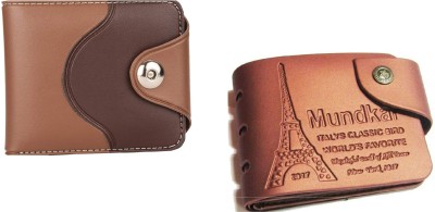 Mundkar Men Casual Brown Artificial Leather Wallet(3 Card Slots, Pack of 2)