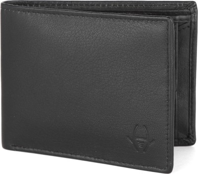 HideChief Men Casual Black Genuine Leather Wallet(5 Card Slots)