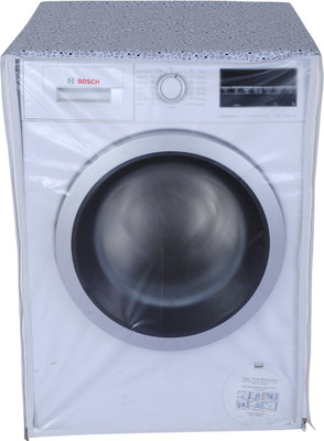 Shreepad Front Loading Washing Machine  Cover(Width: 59 cm, White-Silver)