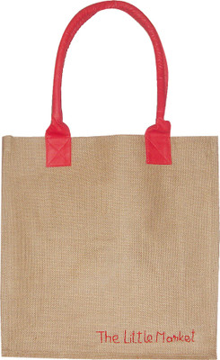 AISHIS BASKET Jute Tote Bag/ Lunch Bag Waterproof Multipurpose Bag(Beige, 10 L)