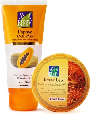 

Astaberry 1 Papaya Face Wash & 1 Kesar Lep Combo(Set of 2)