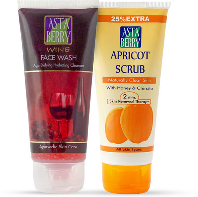 

Astaberry 1 Wine Face Wash & 1 Apricot Scrub Combo(Set of 2)