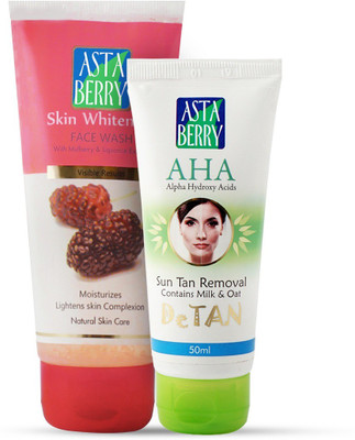 

Astaberry 1 Whitening Face Wash & 1 Aha Detan Pack Combo(Set of 2)