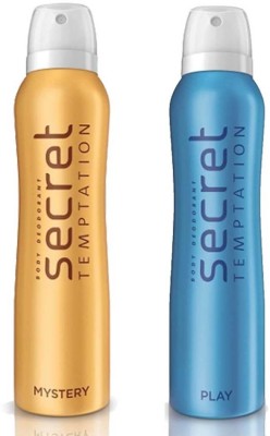 secret temptation Play And Mystery Combo Pack 2 Deodorant Spray  -  For Women(300 ml, Pack of 2)