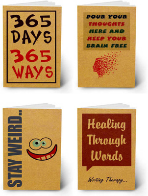 CRAFTED DREAMS Craft Cover Book A5 Notebook unruled 64 Pages(Multicolor, Pack of 4)