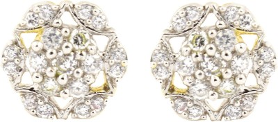 Be You Flower Shape Cubic Zirconia Brass Stud Earring