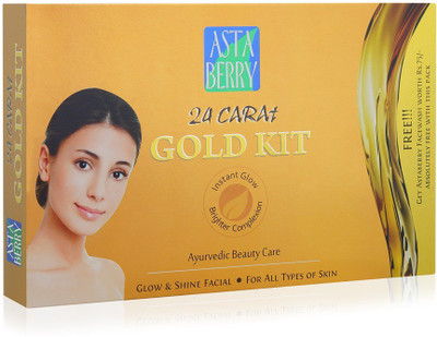 ASTABERRY 24 Carat Gold Facial Mini Kit for All Skin Types(16 g)