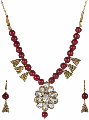 CATALYST Brass Brass Maroon, Gold, White Jewellery Set(Pack of 1)