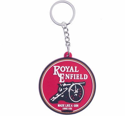 ROYAL ENFIELD Bike keychain RE Logo Double Sided Rubber Key ring Gun for Key Chain
