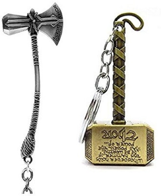 Wescon Real Metal Avengers Thor Hammer And Thor Stormbreaker Key Chain