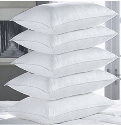 AVI Polyester Fibre Solid Body Pillow Pack of 5(White)