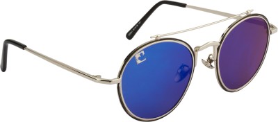 Clark N' Palmer Oval Sunglasses(For Men & Women, Blue)