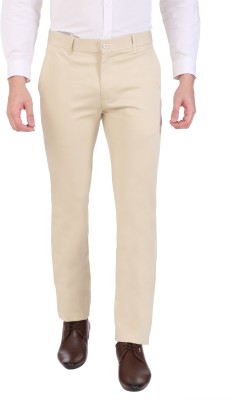 Ruan Slim Fit Men Cream Trousers