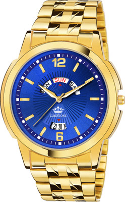 LIMESTONE Day & Date Original Gold Plated HMTS Quartz Analog Watch  - For Men