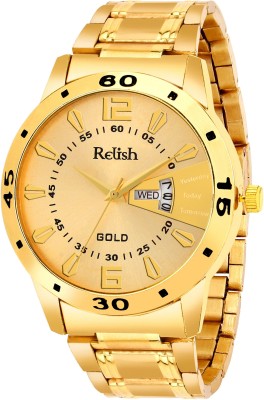 RELish Golden Plated Chain Premium Day & Date Feature Dial Golden Plated Chain Premium Day & Date Feature Dial Analog Watch  - For Men
