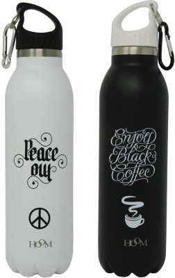 HOOM HIGH QUALITY STAINLESS STEEL INSULATED BOTTLE - HMZNSB 030-HM [2PCS] 600 ml Flask(Pack of 2, Multicolor, Steel)