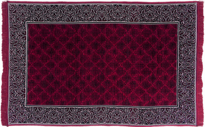 Zesture Maroon, Black Blended Carpet(4 ft,  X 7 ft, Rectangle)