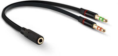GADGET DEALS Black Gold Plated - 2 male to 1 female 3.5mm Headphone Earphone Mic Audio Y Splitter Cable for PC, Laptop Phone Converter(Android, iOS) GADGET DEALS Black Gold Plated - 2 male to 1 female 3.5mm Headphone Earphone Mic Audio Y Splitter Cable for PC, Laptop Phone Converter(Android, iOS)