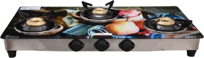 EVEREST Glass Manual Gas Stove(3 Burners)