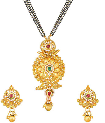 LUXOR Alloy Gold-plated Red, Green Jewellery Set(Pack of 1)