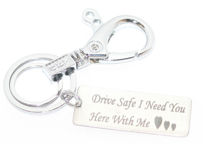 Aura Laser Engraved Drive Safe Hook Key Ring For Husband Men Key Chain