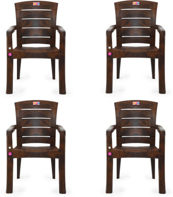 AVRO furniture 9955 MATT CHAIR (Set Of 4 Chairs) Plastic Outdoor Chair(Brown, Set of 4)