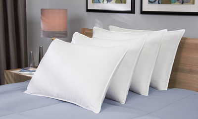 Swikon star Polyester Fibre Solid Sleeping Pillow Pack of 4(White)
