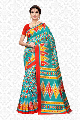 Divastri Printed Patola Art Silk Saree(Light Blue)