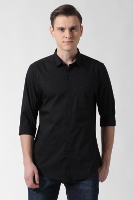 Peter England Men Solid Casual Black Shirt