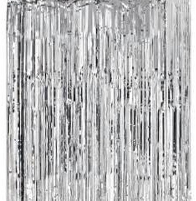 Anvi SILVER FOIL CURTAIN 6FEET-3FEET/BIRTHDAY DECORATION/ BACHELORETTE DECORATION - SET OF 2 Pack of 2(Silver)