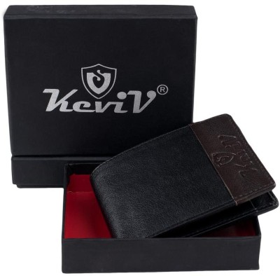 Keviv Men Casual Black, Brown Genuine Leather Wallet(5 Card Slots)