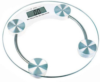 Poblic Personal Health Human Body Weight Machine 180Kg 6mm Round Glass Weighing Scale(Transparent)