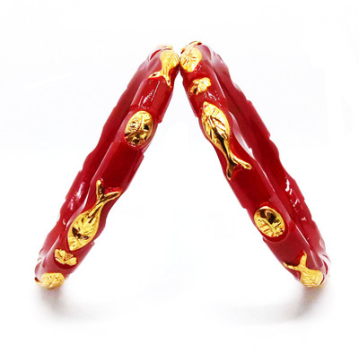 TANVI J Plastic Gold-plated Bangle(Pack of 2)