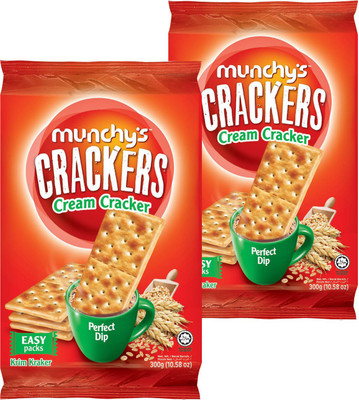 Munchy's CREAM CRACKERS 300G. (PACK OF2) Salted Biscuit(2 x 150 g)
