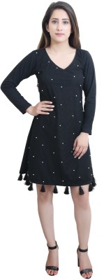 CRAZEVILLA Women A-line Black Dress