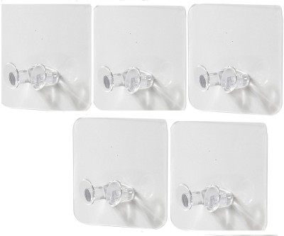 P s retail Strong Transparent Adhesive Wall Hooks (5Pcs) Hook 2(Pack of 5)